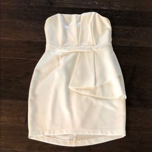adelyn rae white strapless dress